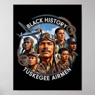 Retro svarta flygare svart historia andra världskr poster