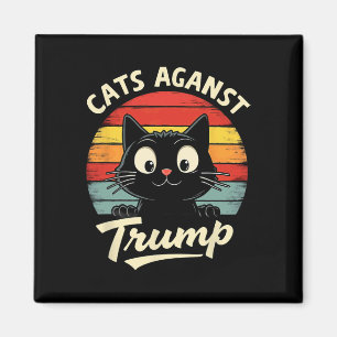 Retro Svarta katter mot trump 3 Magnet