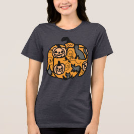Retro Svarta katter och Pumpkin Dreams T Shirt
