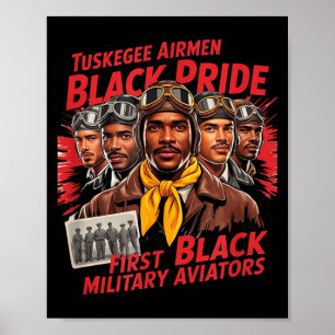 Retro Svarta Luftsoldater Svart Historia Andra Vär Poster