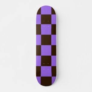 Retro svarta och lila rutiga fyrkantsmönster mini skateboard bräda 18,5 cm