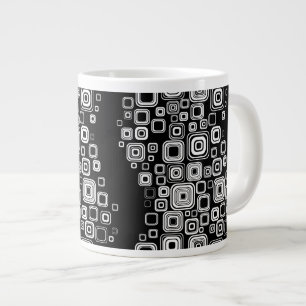 Retro svarta och vita fyrkanter jumbo mugg