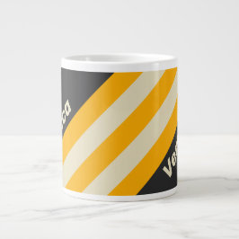 Retro Svarta Solstrimmor med Namn Jumbo Mugg