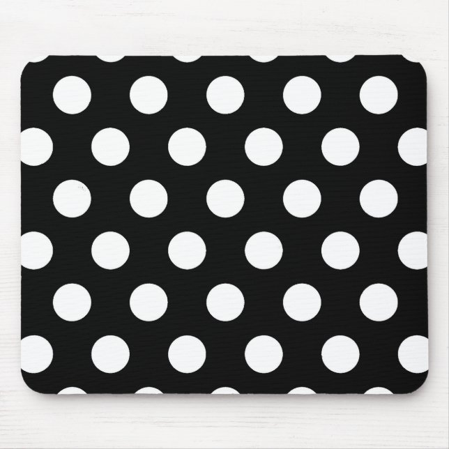 Retro svartvit polka dots musmatta (Framsidan)