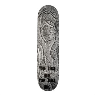 retro svartvit posera dam för abstrakt konst old school skateboard bräda 21,6 cm
