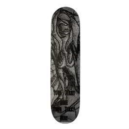 retro svartvit posera dam för abstrakt konst skateboard bräda 19,5 cm