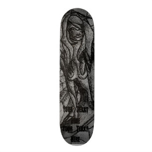 retro svartvit posera dam för abstrakt konst skateboard bräda 19,5 cm