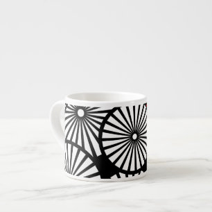Retro svartvita blommor Espresso Mugg Espressomugg