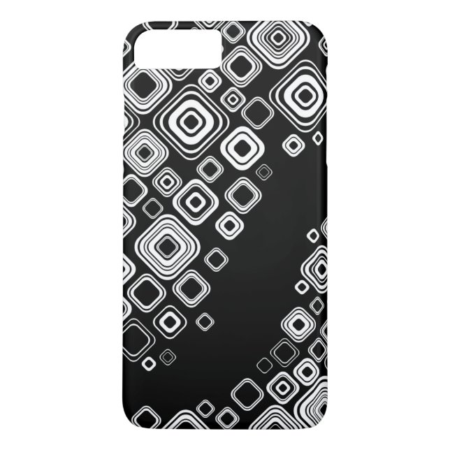 Retro svartvitt kvadrerar Case-Mate iPhone skal (Baksida)