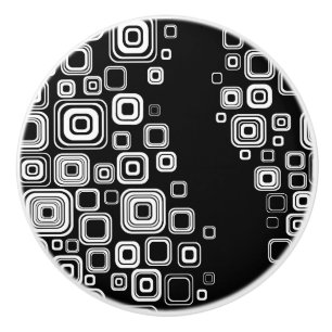 Retro svartvitt kvadrerar knopp