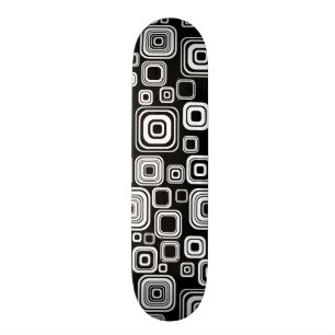 Retro svartvitt kvadrerar old school skateboard bräda 18 cm