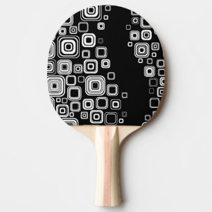 Retro svartvitt kvadrerar pingisracket
