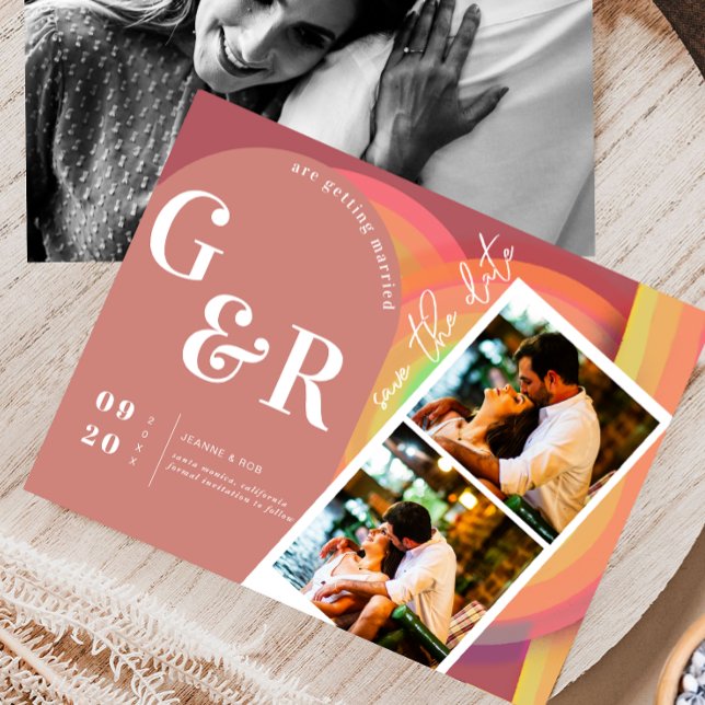 Retro Sventies Rand Arch Spara Datumet (Skapare uppladdad)