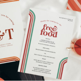 Retro Sventies Rand | Bröllop Menu Meny