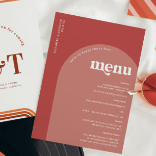 Retro Sventies Typography Bröllop Menu Meny