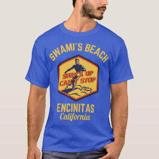 Retro Swamis Beach Encinitas California Guld Text T Shirt