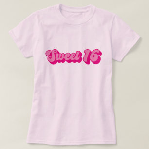 Retro Sweet 16 i Shock rosa T Shirt