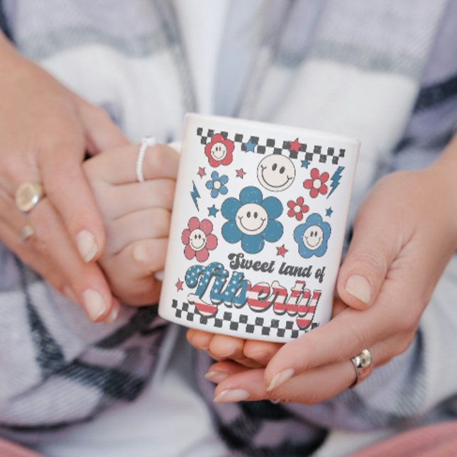 Retro Sweet Land Liberty Baby fjärde juli Kaffemugg (Skapare uppladdad)