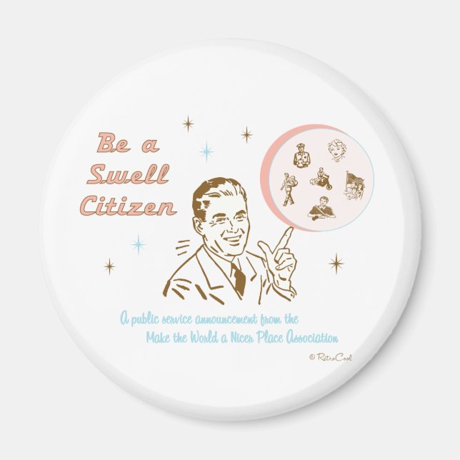 Retro "Swell Citizen" Magnet (Framsidan)