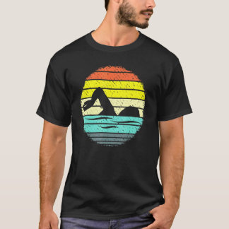 Retro Swimmer Silhouette Swimming Vatten sport Ath T Shirt
