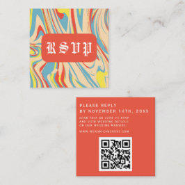 Retro Swirl-Abstrakt QR-kodmonogram Tilläggskort