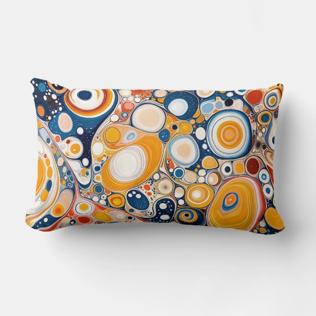 Retro Swirl Art Dekorativ kudde. Lumbarkudde (Framsida)