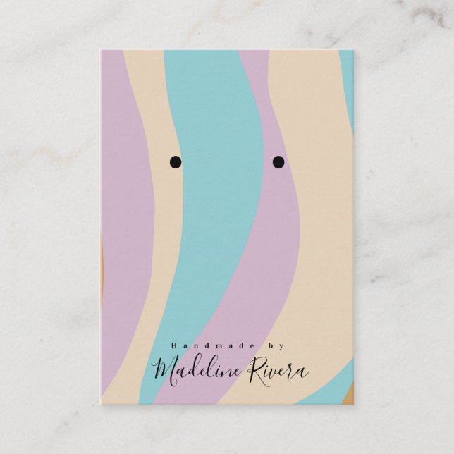 Retro Swirls Artisan Earring Visning Cards (Framsida)