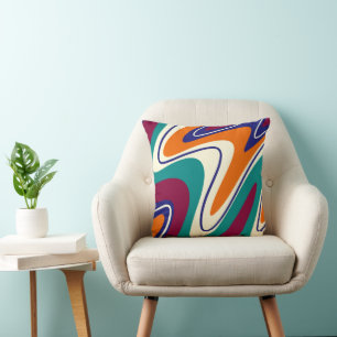 Retro Swirls - Classic 70 s Stil Kudde