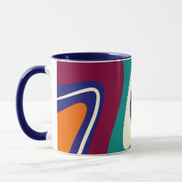 Retro Swirls - Classic 70 s Stil Mugg