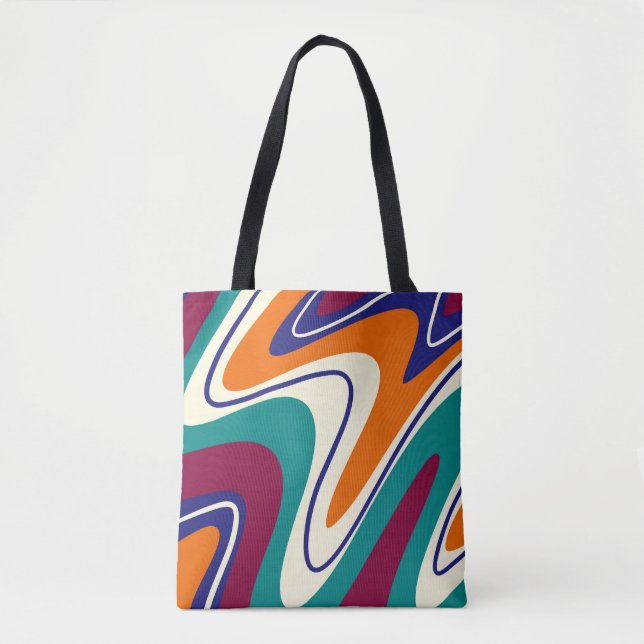 Retro Swirls - Classic 70 s Stil Tygkasse (Framsida)