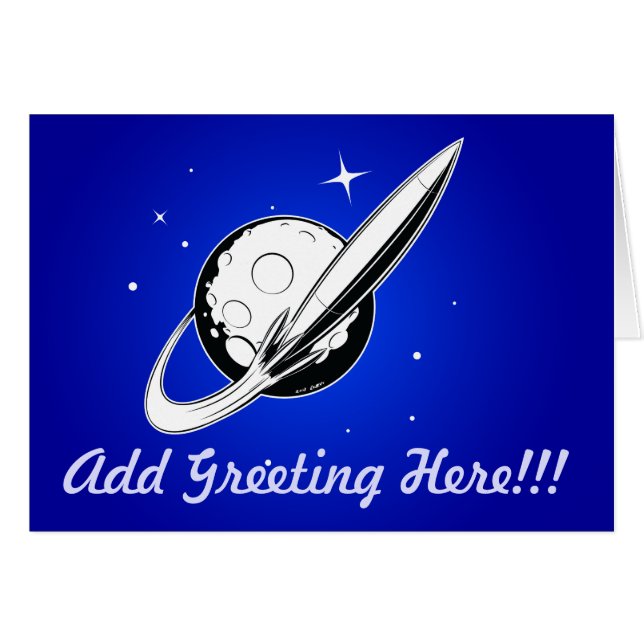 Retro Swoosh Hälsningskort (Framsidan Horizontal)