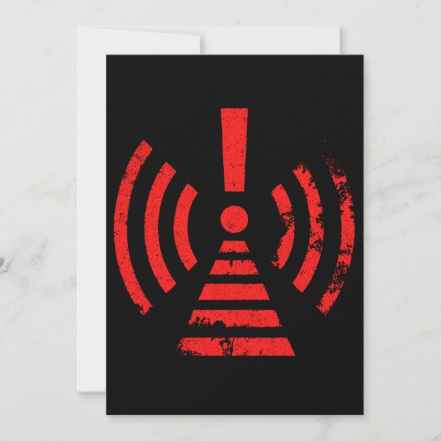 Retro symbol för varning om kvarhållen energi julkort (Framsida)