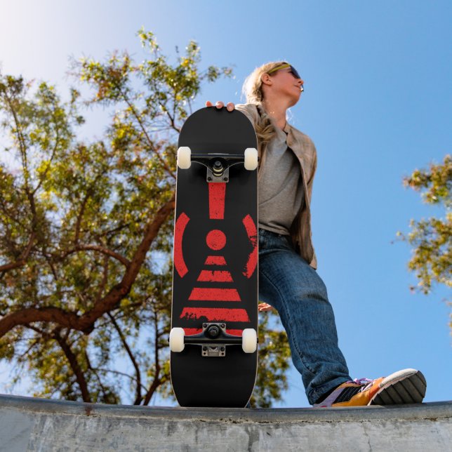 Retro symbol för varning om kvarhållen energi mini skateboard bräda 18,5 cm (Utomhus 1)