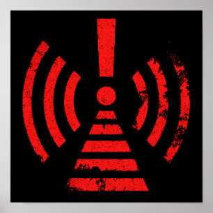 Retro symbol för varning om kvarhållen energi poster