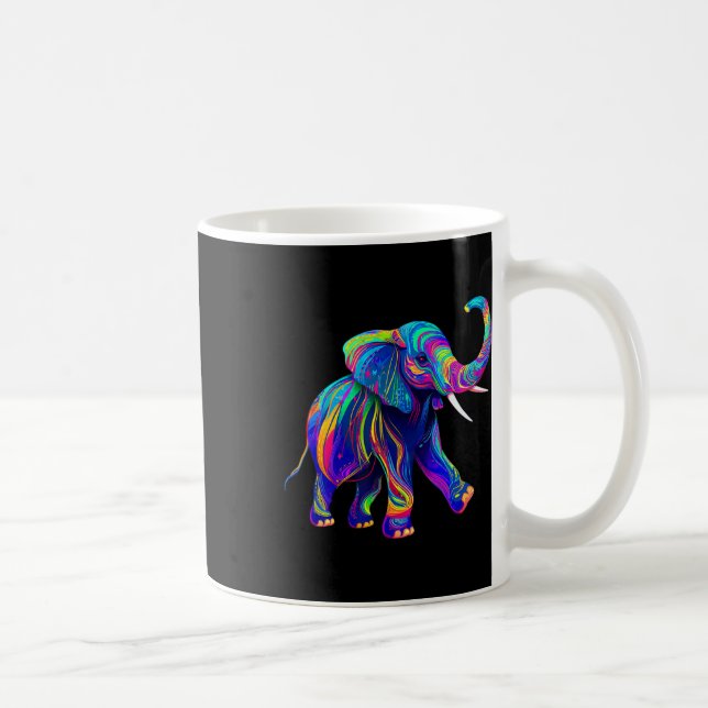 Retro Synthwave 80- och 90-tals Elefant Tramp upp  Kaffemugg (Höger)