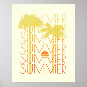 Retro-Synthwave 80-tals Surf Poster