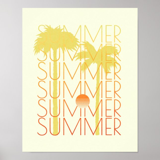 Retro-Synthwave 80s Surf Poster (Framsidan)