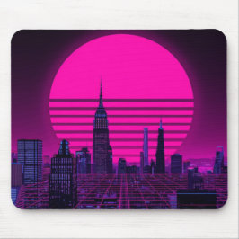 Retro Synthwave Cyberpunk City Neon Gaming Desk Ma Musmatta
