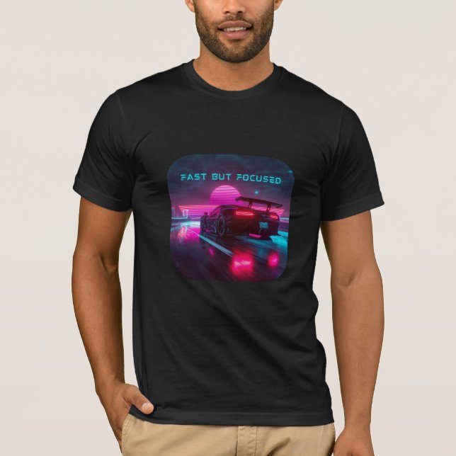 Retro Synthwave Fartyg Estetisk Design T Shirt (Framsida)