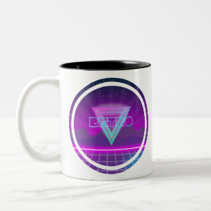 Retro Synthwave för 80-tal raster Två-Tonad Mugg