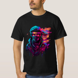 Retro Synthwave Graphic Tee för ninja Bold 80-tal
