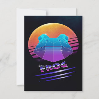 Retro Synthwave Groda Grön Groda Vilda Djur Älskar Inbjudningar