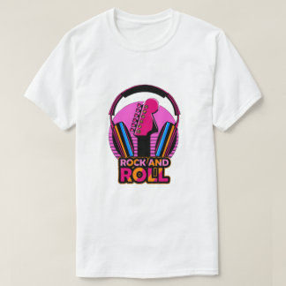 Retro Synthwave Rock 'n' Roll Gitarr T Shirt