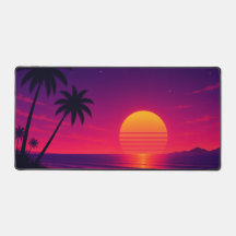 Retro Synthwave Solnedgång