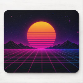 Retro Synthwave Solnedgång Musmatta