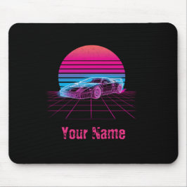 Retro Synthwave Superbil Datormusmatta Anpassad Musmatta