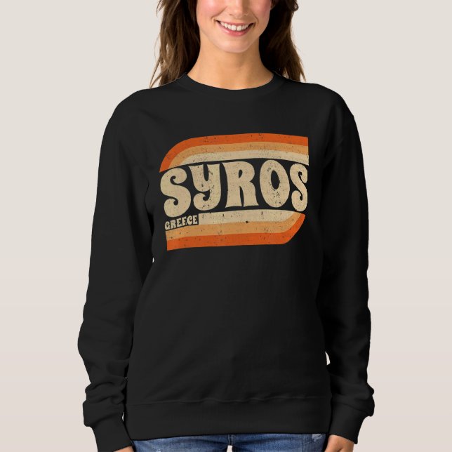Retro Syros Grekland T Shirt (Framsida)