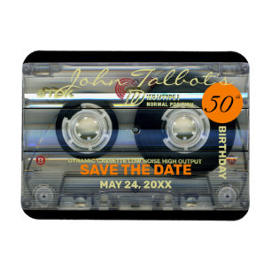 Retro T2 Audiotape 50-årsdagen SPARA DATUM FPM Magnet