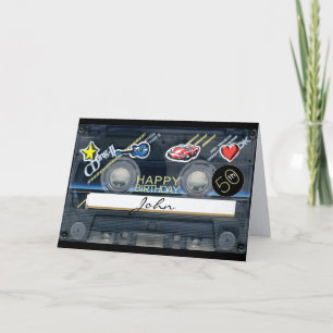 Retro T3 Audiotape 50 års recto-verso Namn Kort