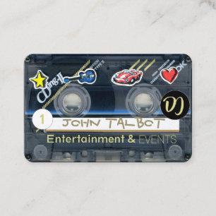 Retro T3 Audiotape Cassette med dealer DJ Busines Visitkort
